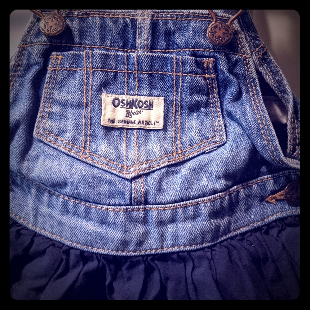 Oshkosh skirt overalls 12 months+pink shirt